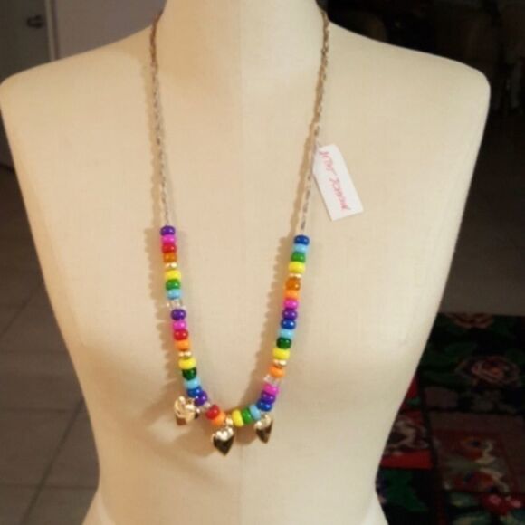 Betsey johnson Rainbow Bead adjustable necklace - Picture 3 of 8